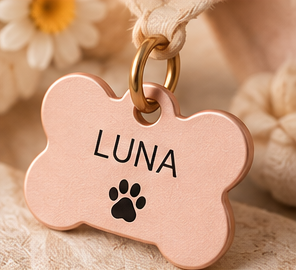 Ejemplo ilustrativo de una placa con el nombre LUNA.
